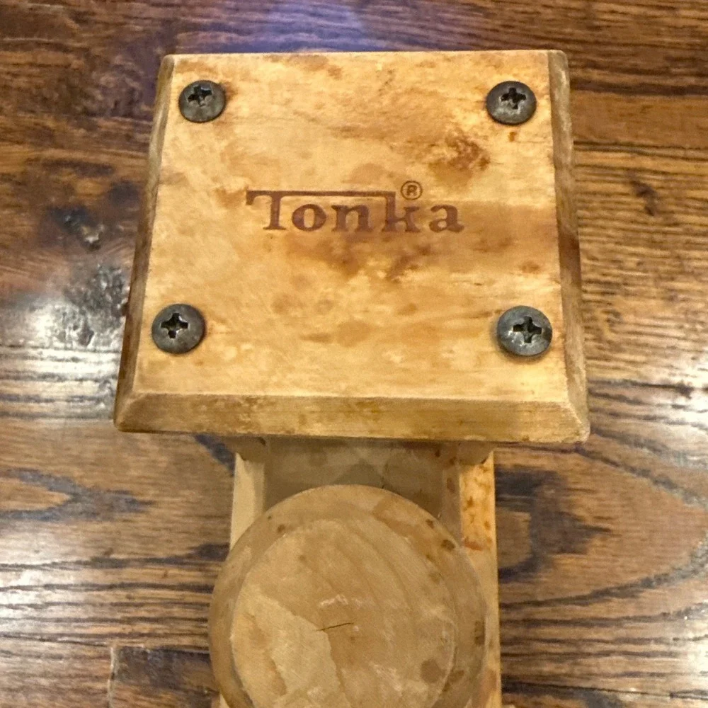 Tonka Wood Train Engine Locomotive Vintage Style Toy Truck Natural Wood #Tonka